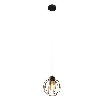 Ljuskrona med upphängningsrem STARLIGHT 1xE27/15W/230V svart/gyllene