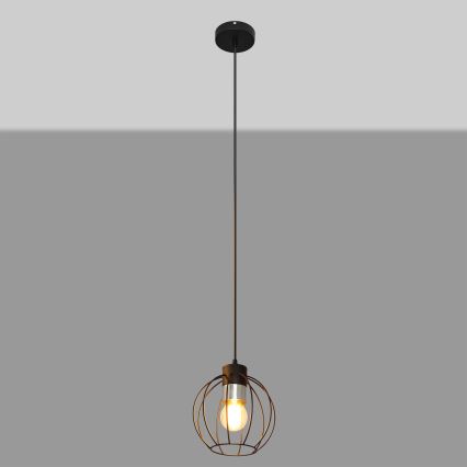 Ljuskrona med upphängningsrem STARLIGHT 1xE27/15W/230V svart/silver