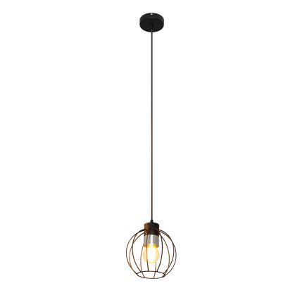 Ljuskrona med upphängningsrem STARLIGHT 1xE27/15W/230V svart/silver