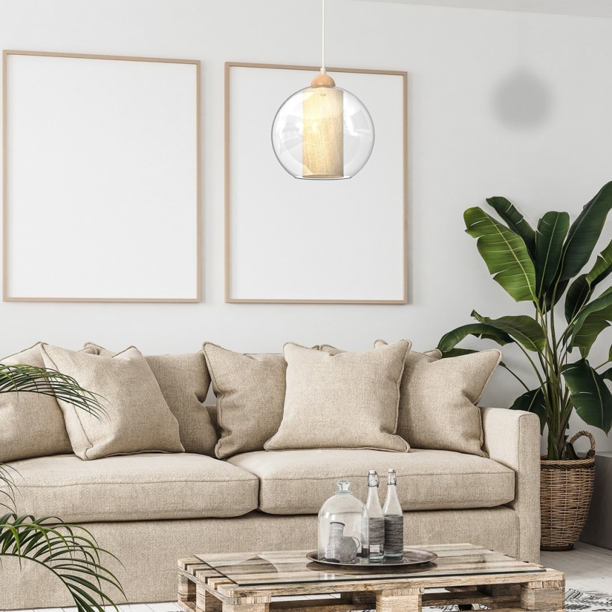 Ljuskrona med upphängningsrem TELA 1xE27/60W/230V d. 25 cm