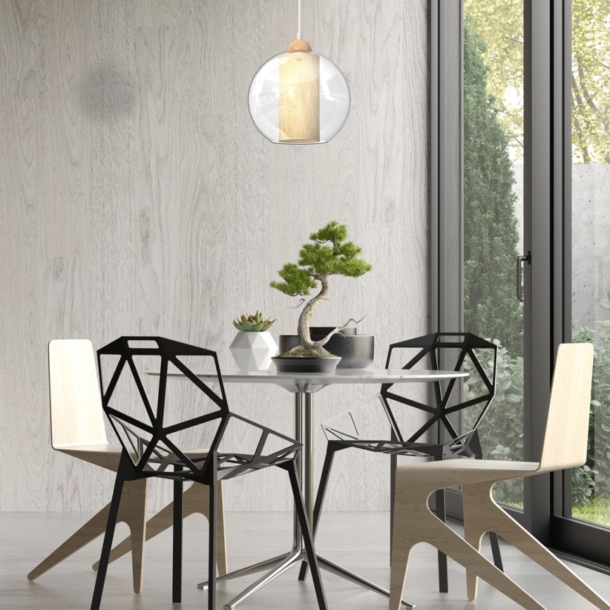 Ljuskrona med upphängningsrem TELA 1xE27/60W/230V d. 25 cm