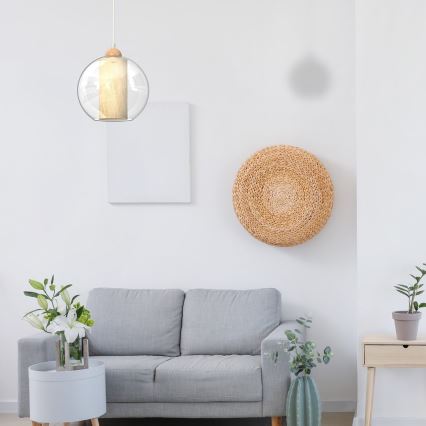 Ljuskrona med upphängningsrem TELA 1xE27/60W/230V d. 25 cm