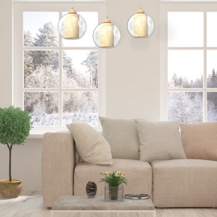 Ljuskrona med upphängningsrem TELA 3xE27/60W/230V