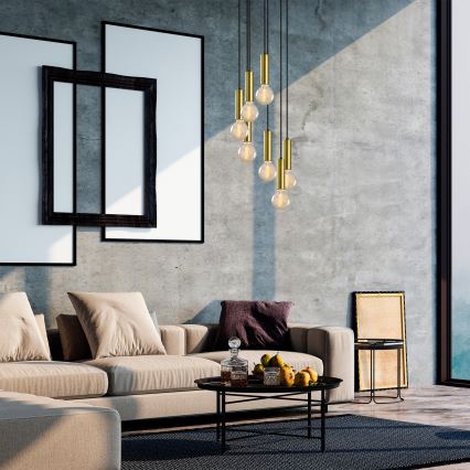 Ljusskrona med upphängningsrem  TEMPO 7xE27/40W/230V