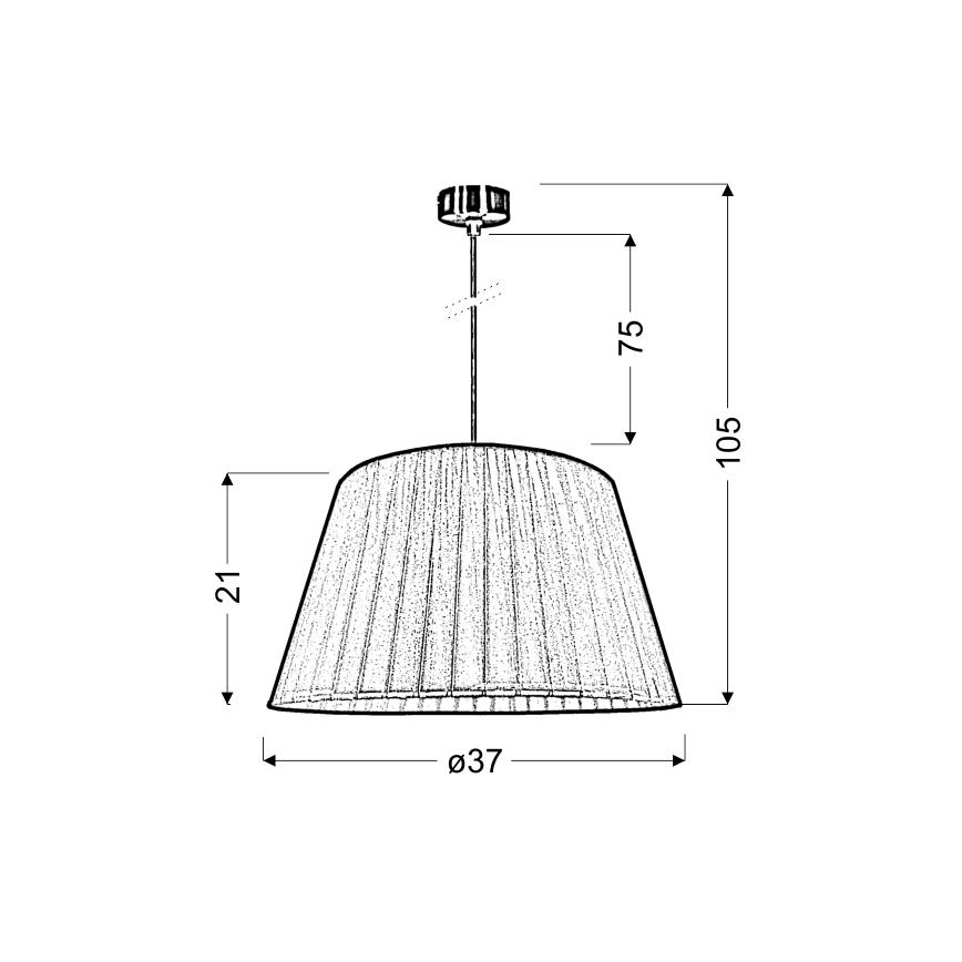 Ljusskrona med upphängningsrem  TIZIANO 1xE27/60W/230V svart 
