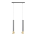 Ljuskrona med upphängningsrem TUBA 2xE27/15W/230V grå