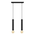 Ljuskrona med upphängningsrem TUBA 2xE27/15W/230V svart