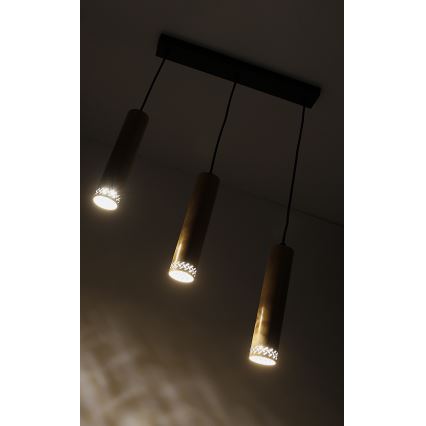 Ljusskrona med upphängningsrem  TUBO 3xGU10/25W/230V