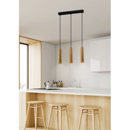 Ljusskrona med upphängningsrem  TUBO 3xGU10/25W/230V