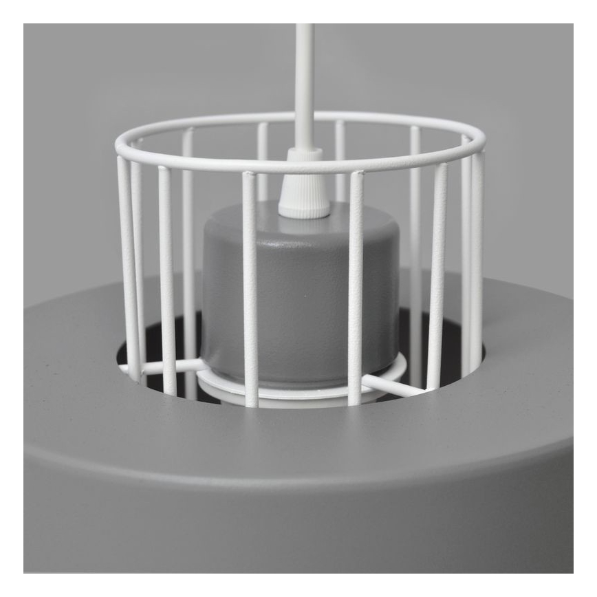 Ljuskrona med upphängningsrem VOLTA 1xE27/15W/230V grå