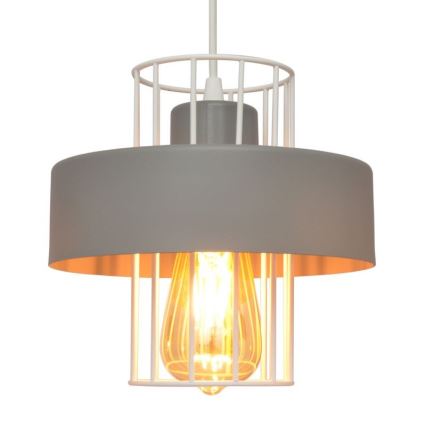 Ljuskrona med upphängningsrem VOLTA 1xE27/15W/230V grå