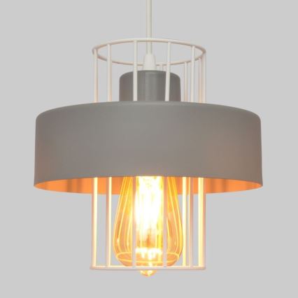 Ljuskrona med upphängningsrem VOLTA 2xE27/15W/230V grå