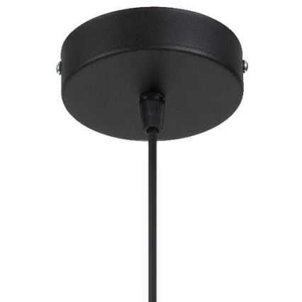 Ljuskrona med upphängningsrem  WILL 1xE27/60W/230V svart