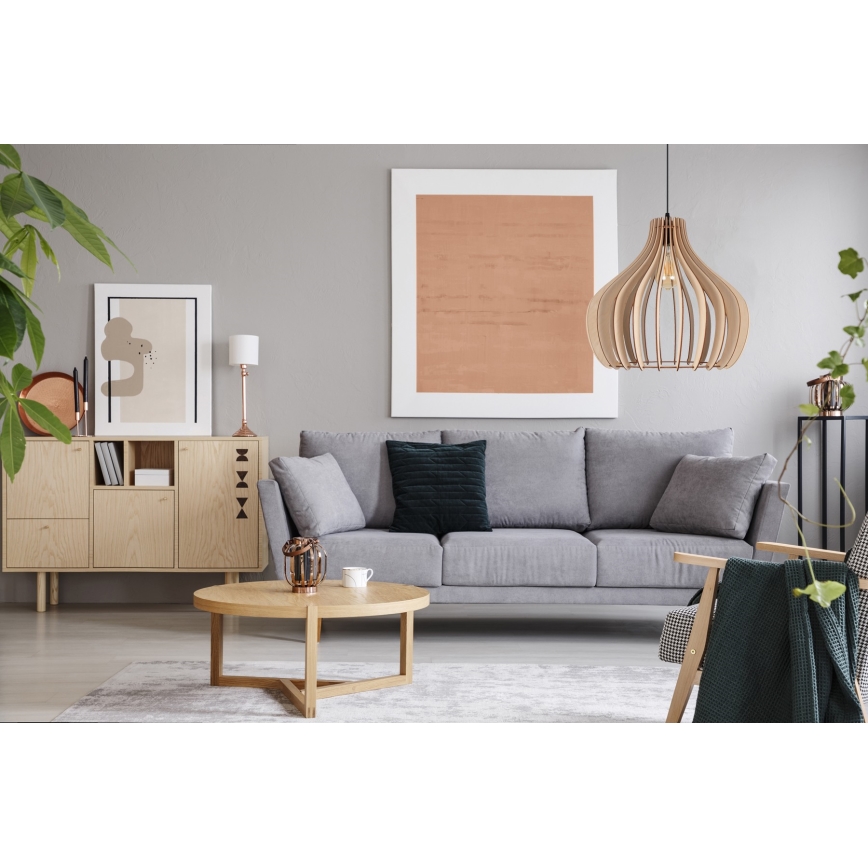 Ljuskrona med upphängningsrem  WILL 1xE27/60W/230V svart