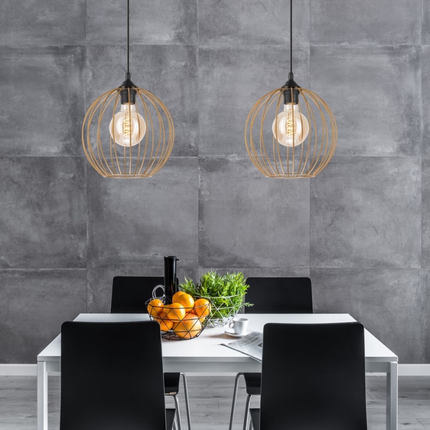 Ljuskrona med upphängningsrem ZOYA 1xE27/60W/230V mässing