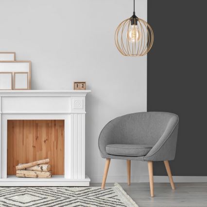 Ljuskrona med upphängningsrem ZOYA 1xE27/60W/230V mässing