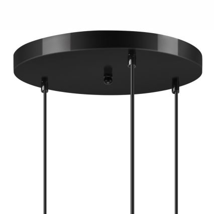 Ljuskrona med upphängningsrem ZOYA 3xE27/60W/230V skinande krom