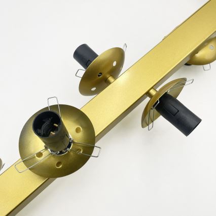 Ljuskrona med vajer SOLARI 10xE14/15W/230V guld/rökigt svart
