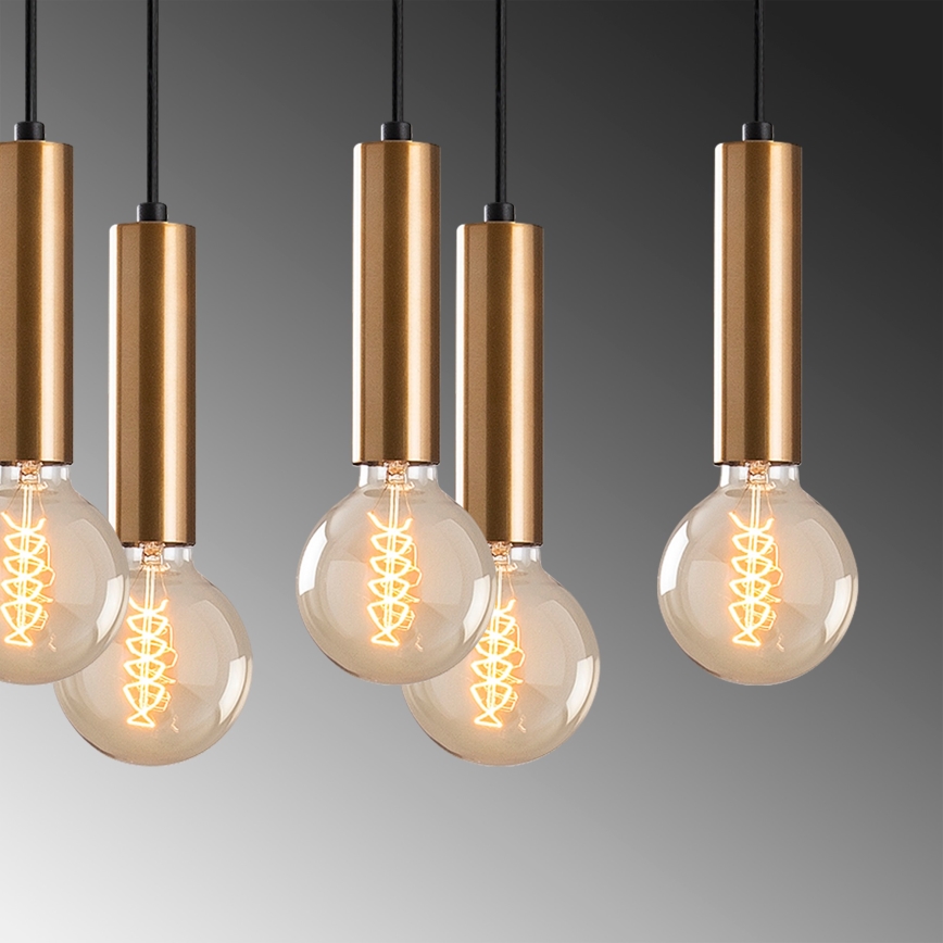 Ljuskrona med vajer TEMPO 10xE27/40W/230V guld