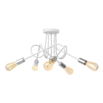 Ljuskrona OXFORD 5xE27/15W/230V vit