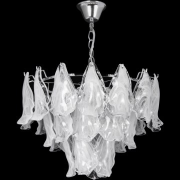 Ljuskrona på kedja 4xE27/60W/230V diameter 40 cm skinande krom/vit