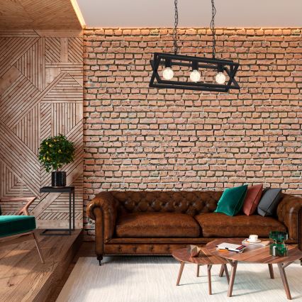 Ljuskrona på kedja ARNOLD 3xE27/60W/230V svart