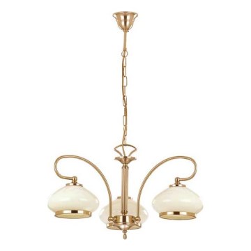 Ljuskrona på kedja ASTORIA 3xE27/15W/230V guld
