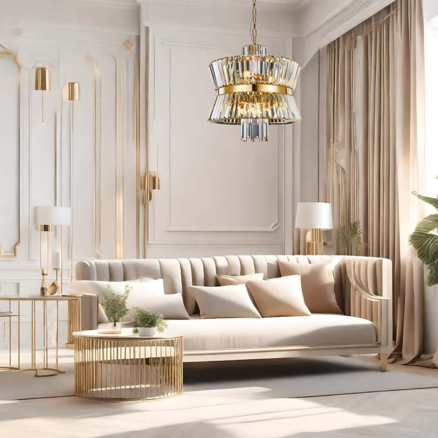 Ljuskrona på kedja AURELIA 12xE14/40W/230V guld