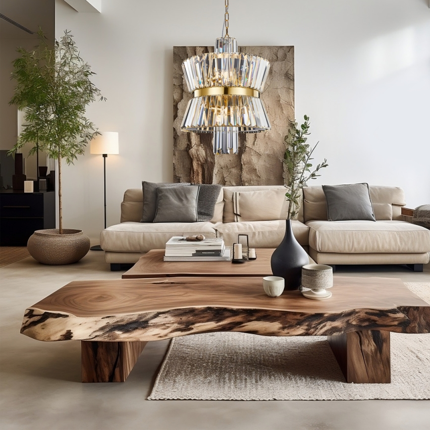 Ljuskrona på kedja AURELIA 8xE14/40W/230V guld