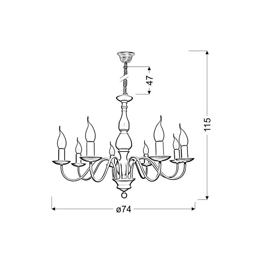 Ljuskrona på en kedja  BELLAGIO 8xE14/40W/230V