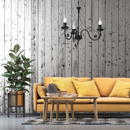 Ljuskrona på kedja DONATO 3xE14/40W/230V svart