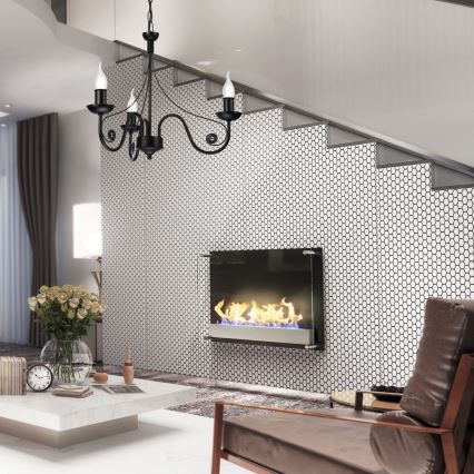 Ljuskrona på kedja DONATO 3xE14/40W/230V svart