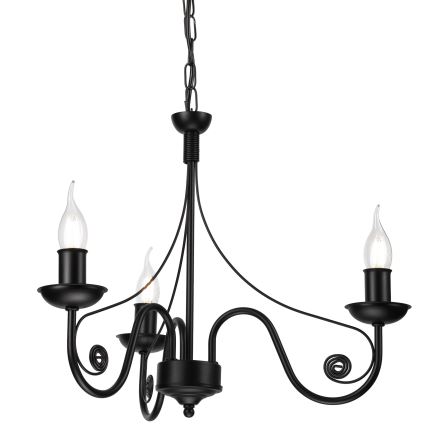 Ljuskrona på kedja DONATO 3xE14/40W/230V svart