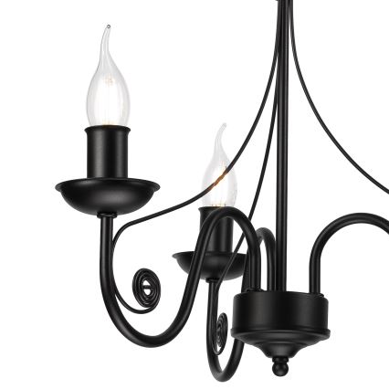 Ljuskrona på kedja DONATO 3xE14/40W/230V svart