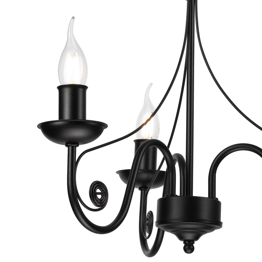 Ljuskrona på kedja DONATO 3xE14/40W/230V svart