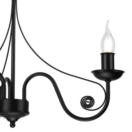 Ljuskrona på kedja DONATO 3xE14/40W/230V svart