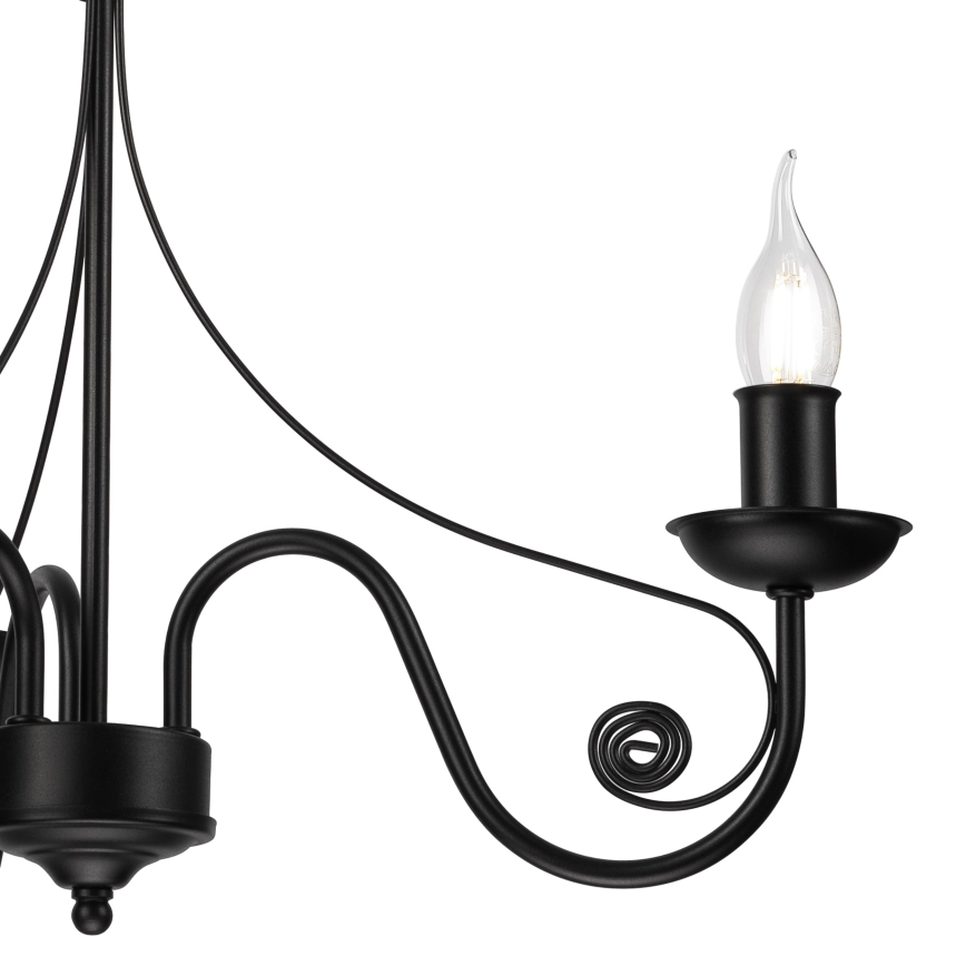 Ljuskrona på kedja DONATO 3xE14/40W/230V svart