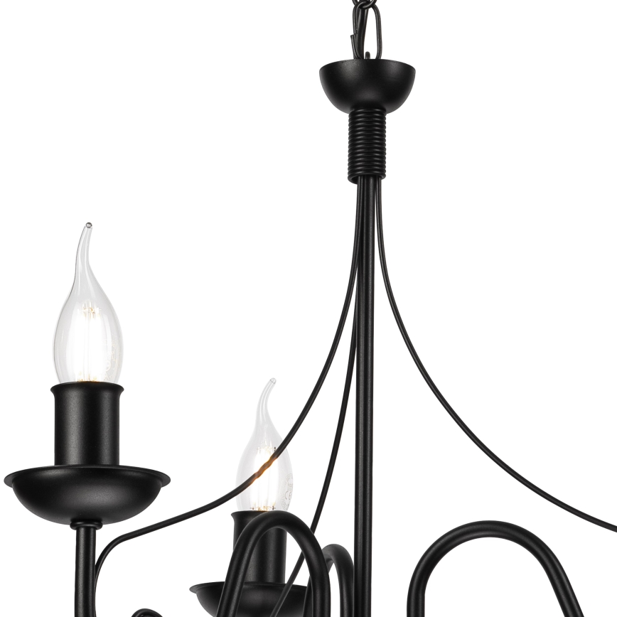 Ljuskrona på kedja DONATO 3xE14/40W/230V svart