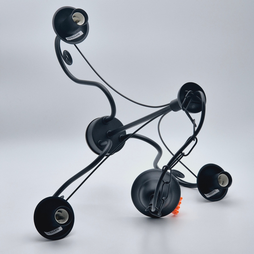 Ljuskrona på kedja DONATO 3xE14/40W/230V svart