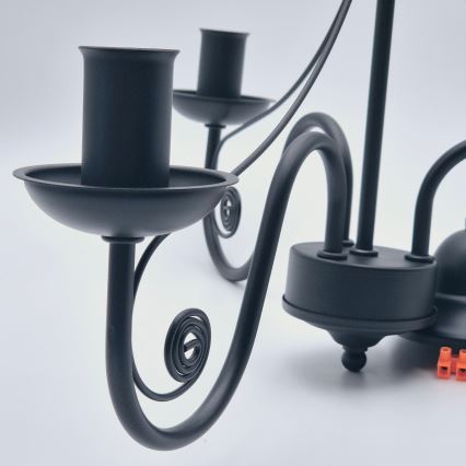 Ljuskrona på kedja DONATO 3xE14/40W/230V svart