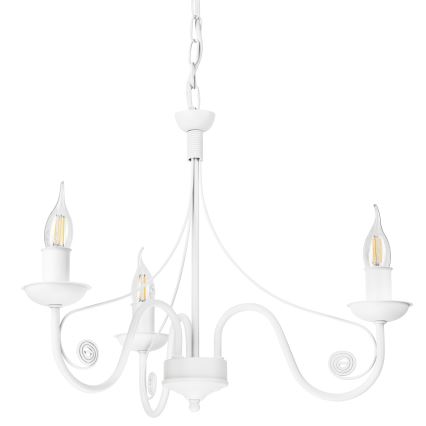 Ljuskrona på kedja DONATO 3xE14/40W/230V vit