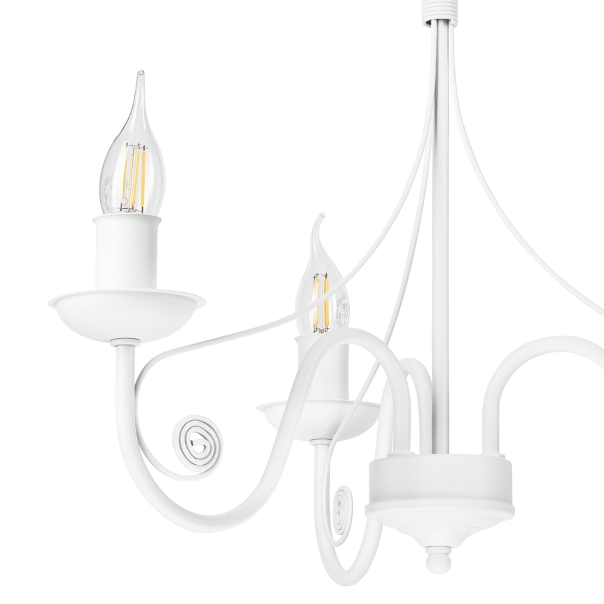 Ljuskrona på kedja DONATO 3xE14/40W/230V vit