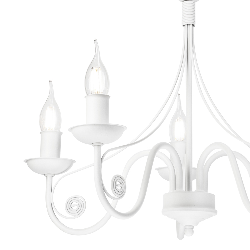 Ljuskrona på kedja DONATO 5xE14/40W/230V vit