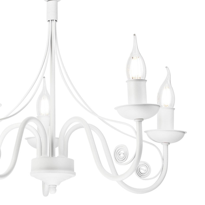 Ljuskrona på kedja DONATO 5xE14/40W/230V vit