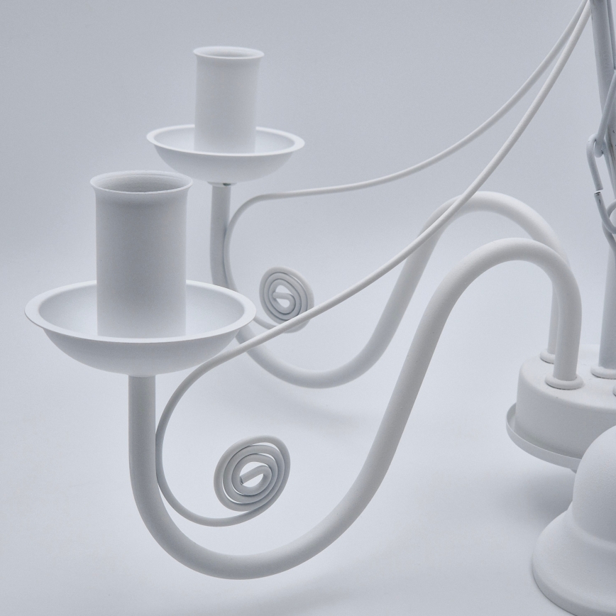 Ljuskrona på kedja DONATO 5xE14/40W/230V vit