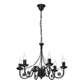 Ljuskrona på kedja DONATO 6xE14/40W/230V svart