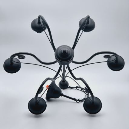 Ljuskrona på kedja DONATO 6xE14/40W/230V svart