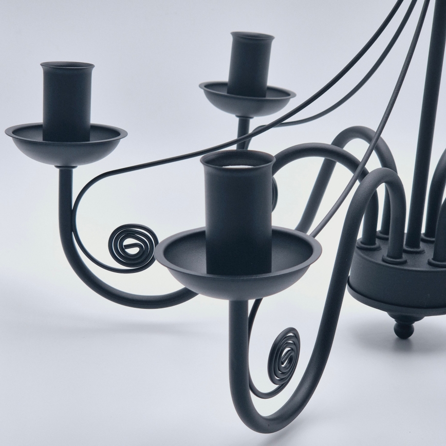 Ljuskrona på kedja DONATO 6xE14/40W/230V svart