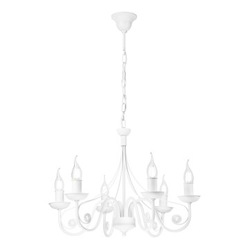 Ljuskrona på kedja DONATO 6xE14/40W/230V vit