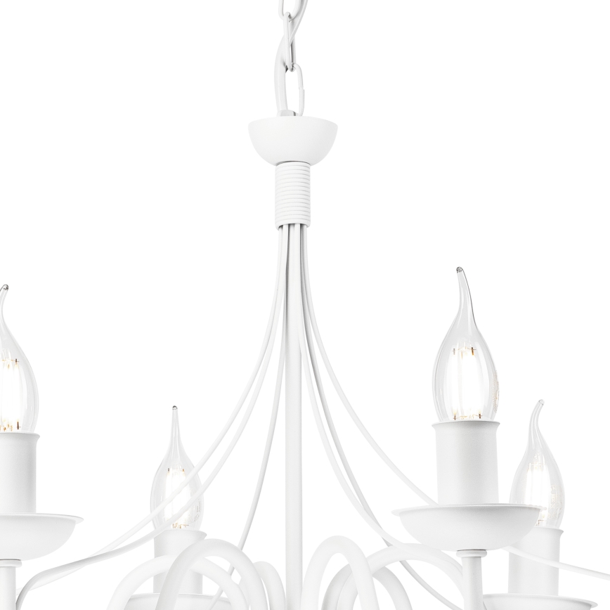 Ljuskrona på kedja DONATO 6xE14/40W/230V vit